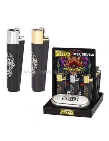 Clipper metal caja mexican skulls