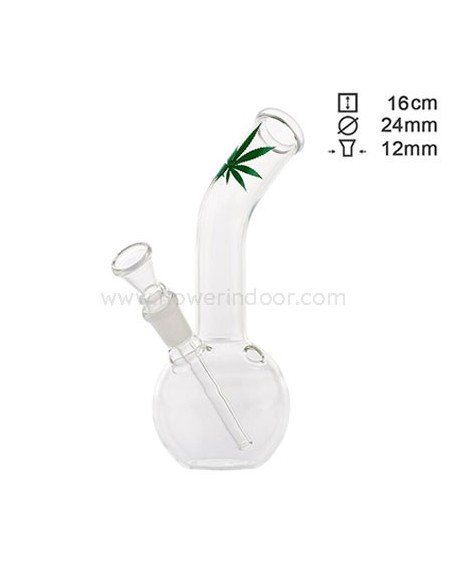 Bong cristal hoja verde