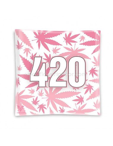 Cenicero cristal cuadrado 420 rosa